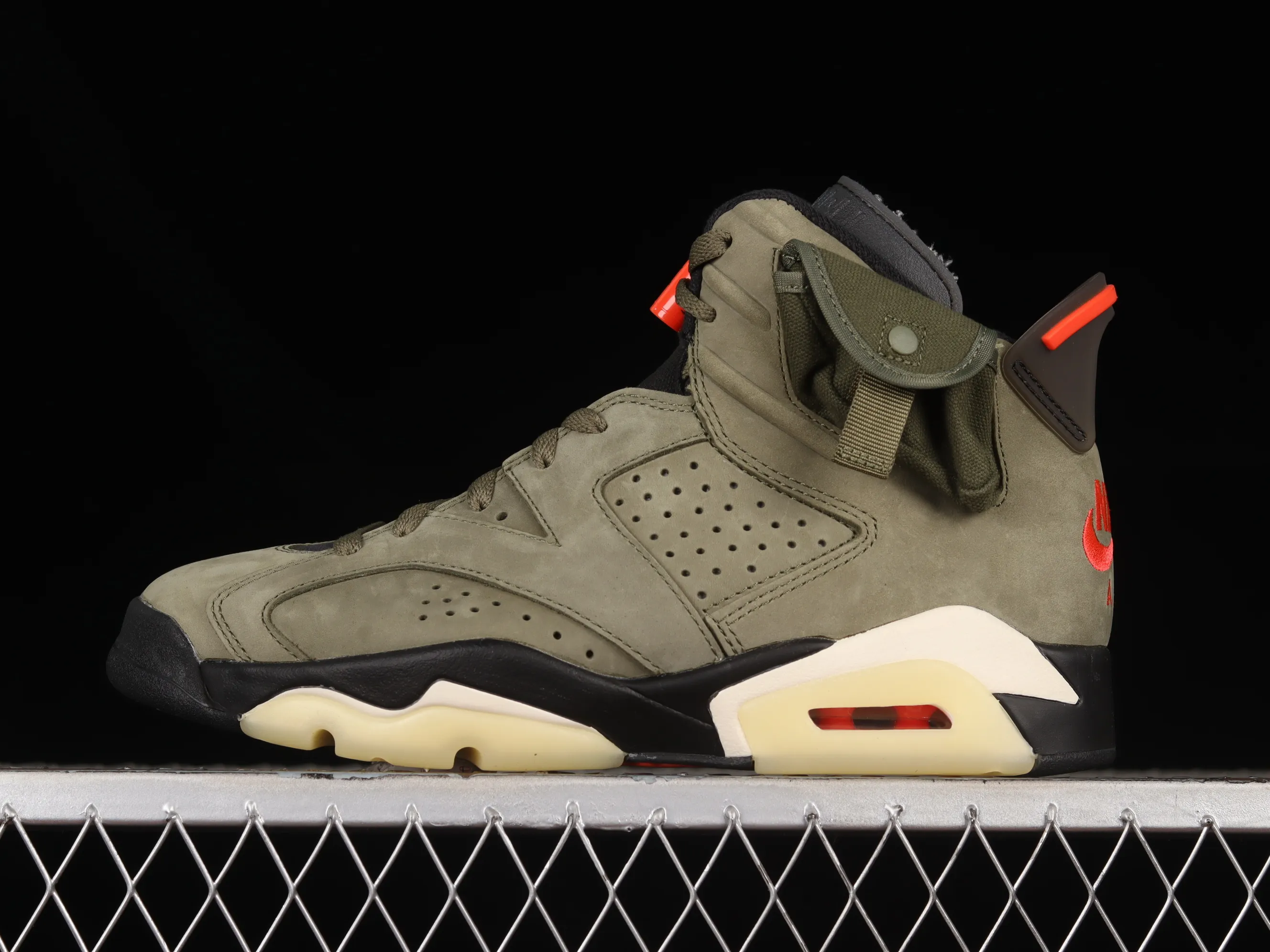 All Categories Air Jordan Jordan Series Basketball Shoes Air Jordan 6 LJR Version Travis Scott x Air Jordan 6 AJ6 TS Joint Pocket Army Green Basketball Shoes CN1084-200